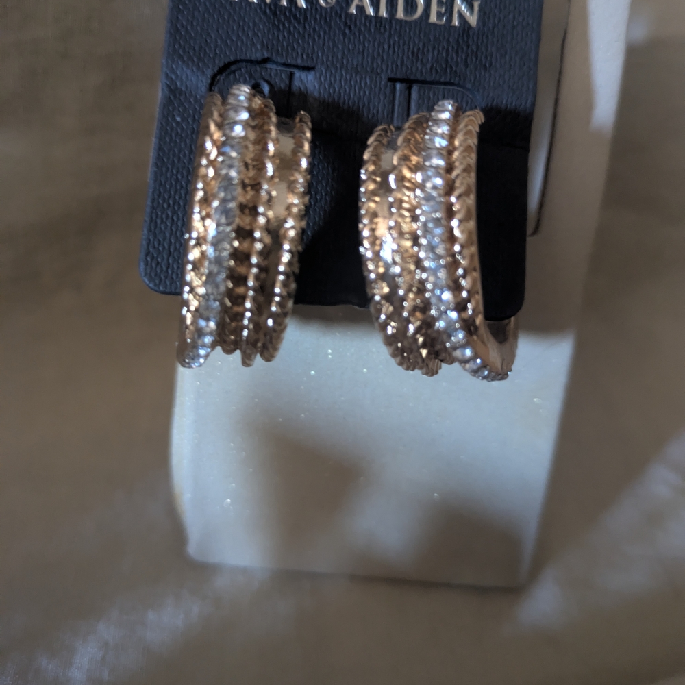 7 Days Of Goldtone Hoop Earrings Full Week Hoop & Circle Earrings NWT Ava Aiden - Picture 10 of 11